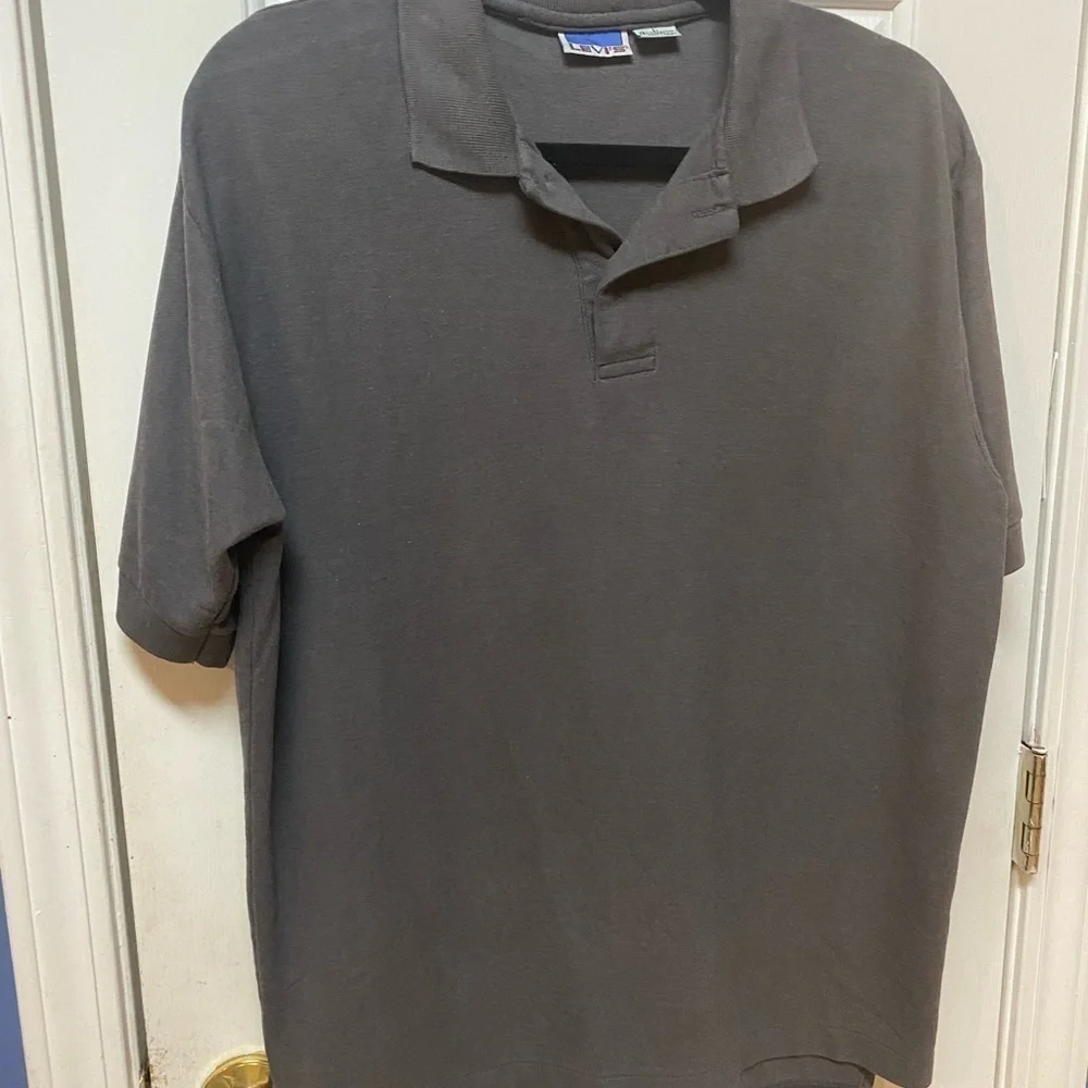 Levi's Polo Short Sleeve Classic Fit Gray Shirt Mens Size L